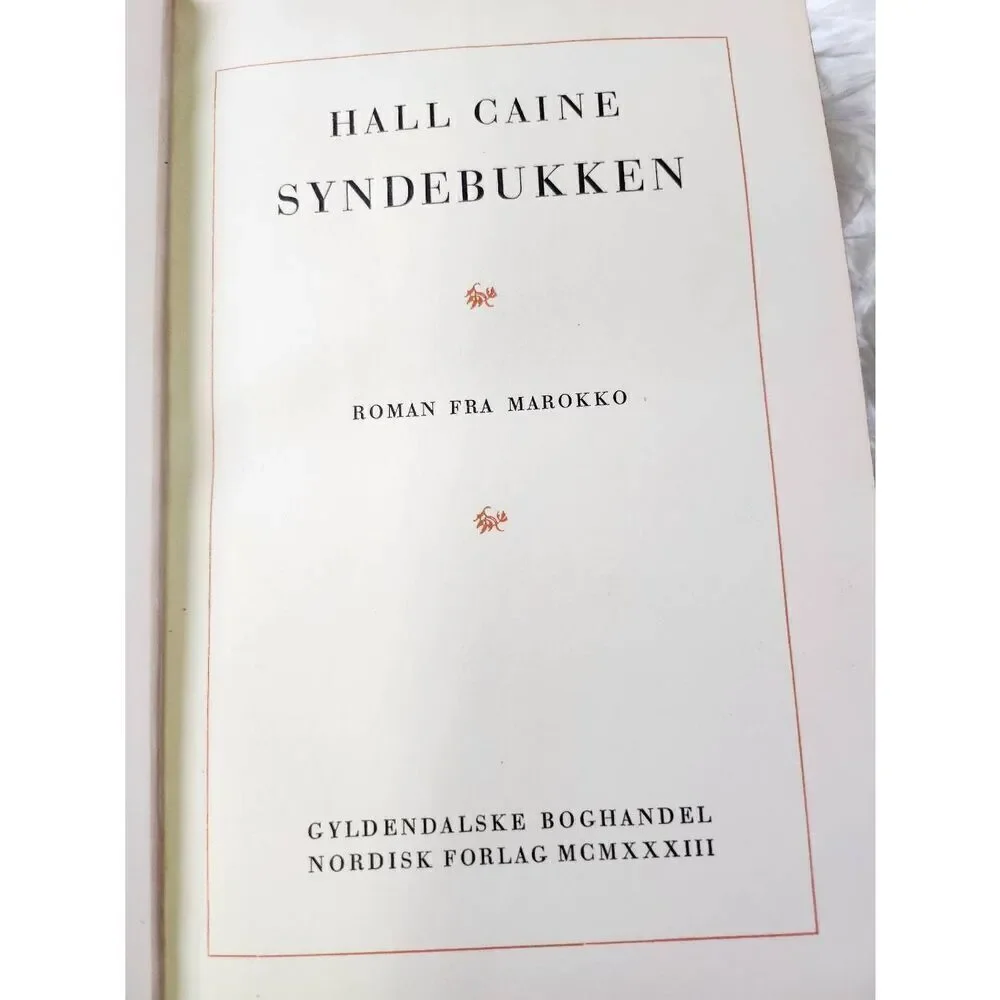 Hall Caine Syndebukken Roman Fra Marroko